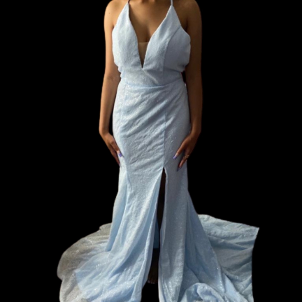 Mermaid style formal dress, light blue size 6
